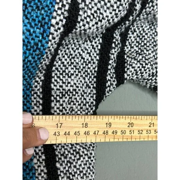 VTG Small Authentic Made in Mexico Saddle Blanket Hooded Pullover Sweater Poncho - Picture 6 of 9